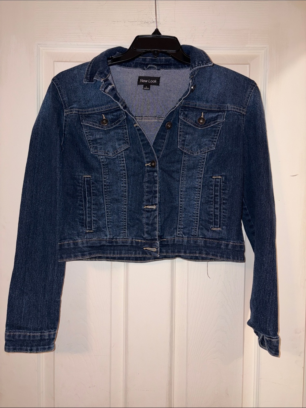 New Look Women's Indigo Blue Cropped Denim Jacket